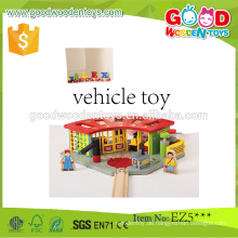 DIY Toy Boy&#39;s Rolle spielen Zug Motor Shed Wooden Railway Sets